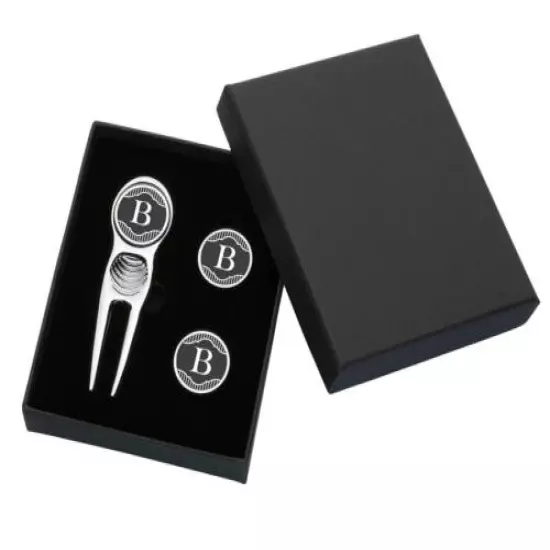 Lillian Rose Divot Tool and Markers Script Black Monogram B