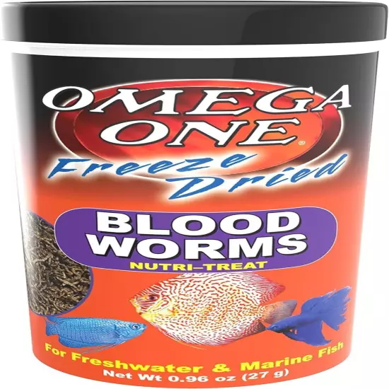 Omega One Freeze Dried Blood Worms, 0.96 oz