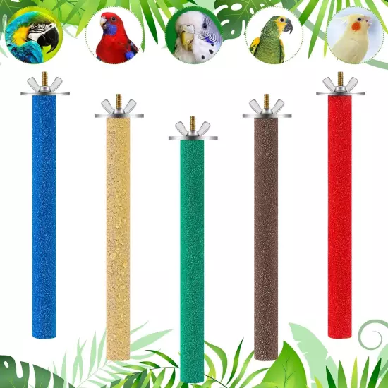 10 Pieces Bird Perch Stand Parrot Stand Paw Grinding Stick Parrot Perch Rough...