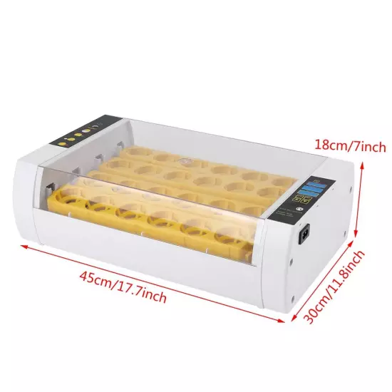 24 Egg Incubator, Automatic Digital Chicken Egg Hatcher Turning Temperature and 