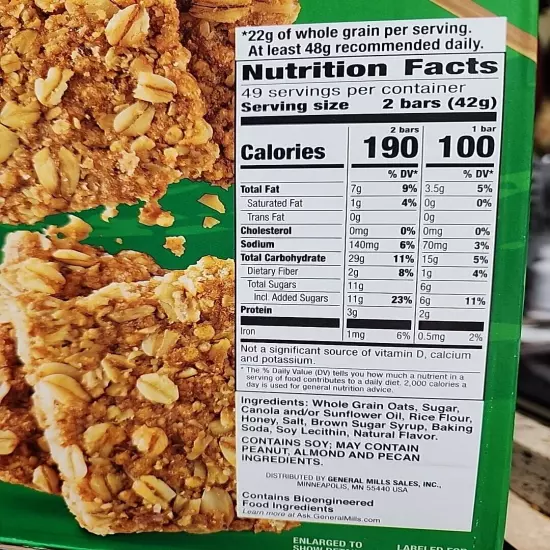 Nature Valley Crunchy Granola Bars Oats And Honey 49 Pouch Box