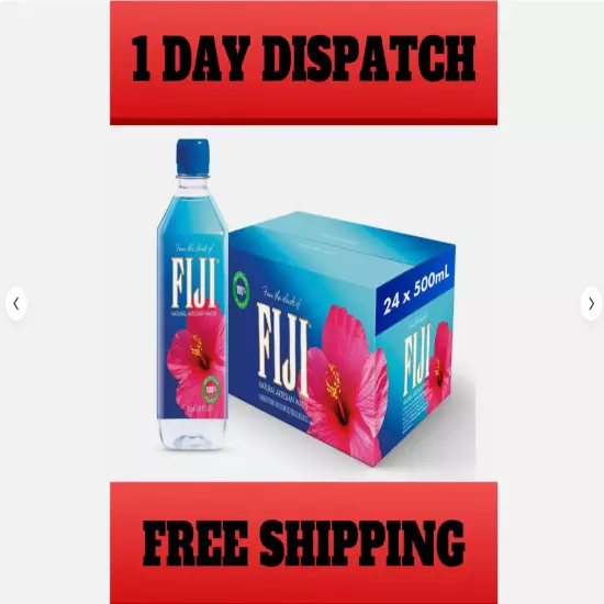 (24 Pack) FIJI Natural Artesian Water with Electrolytes and Minerals, 16.9 Fl Oz