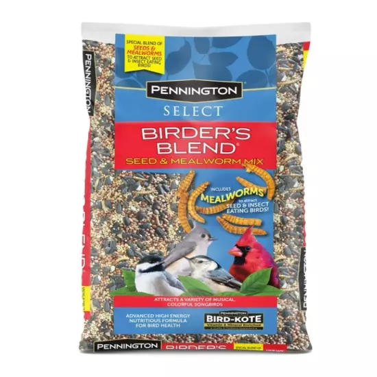 Pennington Select Birder's Mealworm Blend Dry Wild Bird Seed and Feed 10 lb. Bag