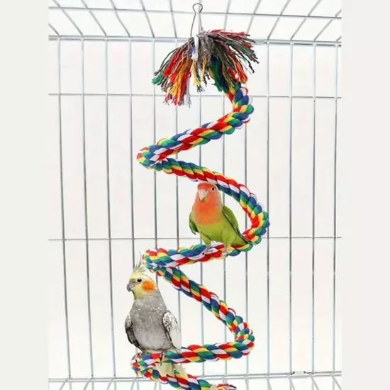 Colorful Parrot Perch Stand Toy with Stretchable Function for Bird Cage