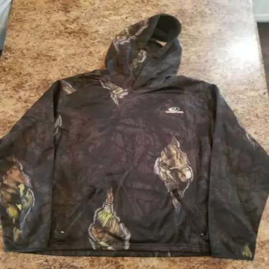 Mossy Oak Hooded/Sweatshirt With Built In Face Mask Mens Large EUC 