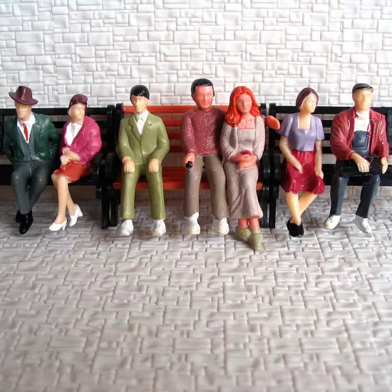 14 pcs G Scale 1:32 Painted Figures all seated People