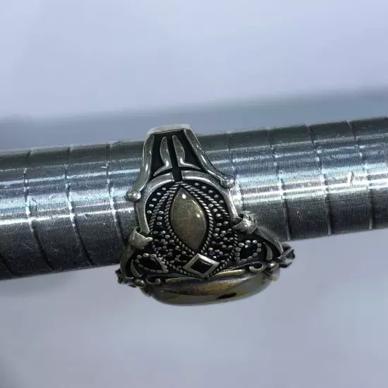 Agate Ring Men Silver 925,Sterling,Rare,Aqeeq,Royal,Luxury خاتم عقيق يمني داودي