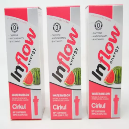 Cirkul Energy Watermelon, Inflow Flavor Cartridge, 20ML (0.68 FL OZ) (2 Pack)