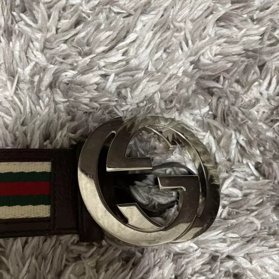 GUCCI Men s Belt Leather Sherry Line GG Interlocking