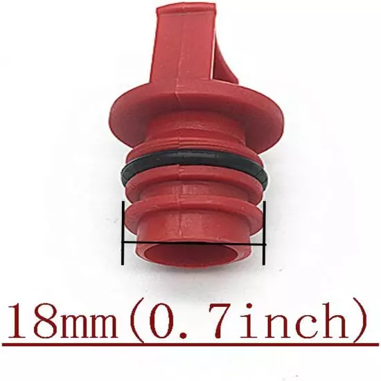 5Pcs Red Tone Air Compressor Male Thread Diameter 18Mm Plastic Oil Breather Cap