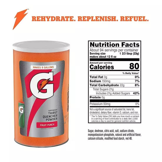 Gatorade Thirst Quencher Powder, Fruit Punch, 76.5 oz