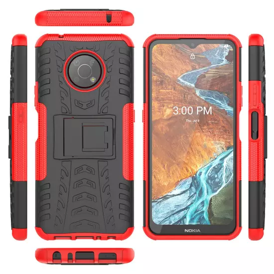 For Nokia G300 Case Rugged Shockproof Kickstand Phone Cover + Screen Protector