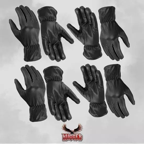 Men's Water Resistant Unlined Basic Seamless Riding Driving Motorcycle Gloves