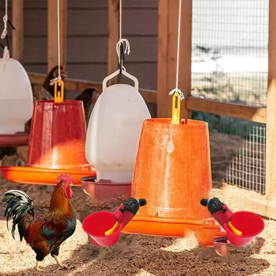 Automatic Feeder Poultry Water Drinking Cups for Poultry Chicken Hen Birds *