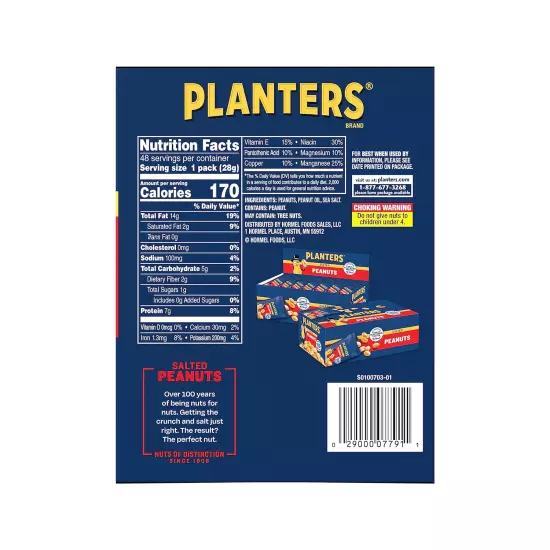 Planters Salted Peanuts 1 oz Bags Pack of 48