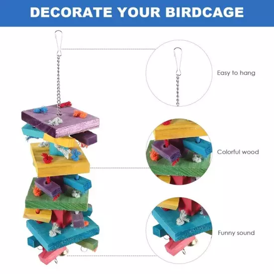 Bird Chewing Toy Large Medium Parrot Cage Bite Toys African Grey Macaws Co E7V5