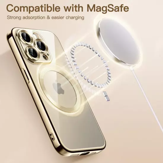 For iPhone 16 15 14 13 12 11 Pro Max Shockproof Mag Safe Case Camera Lens Cover