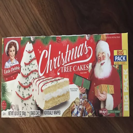 Little Debbie BIG PACK 17.97oz Vanilla Christmas Tree Snack Big Cakes NEW