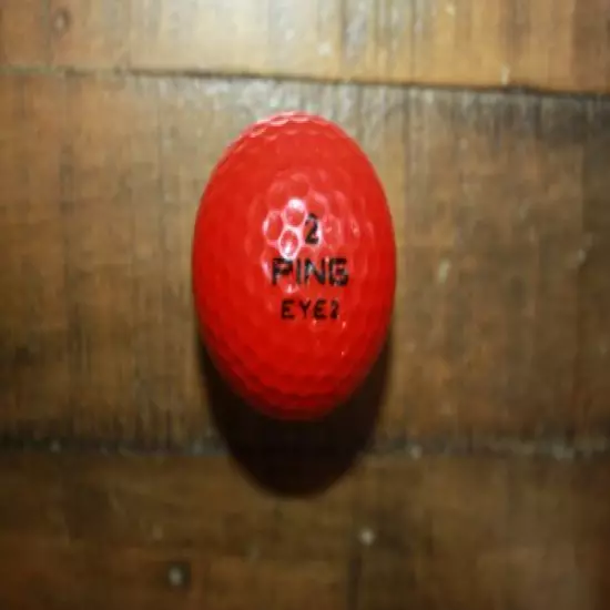 VINTAGE RED AND WHITE PING EYE 2 GOLF BALL