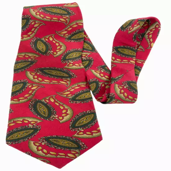 Ralph Lauren Chaps Vintage Paisley Red Necktie Silk Tie Men's 3.8" x 60"