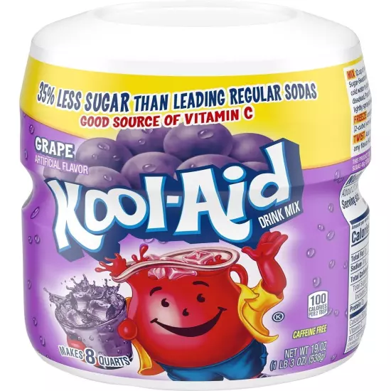 Kool-aid Grape Mix 19 Oz Container (2 Pack)