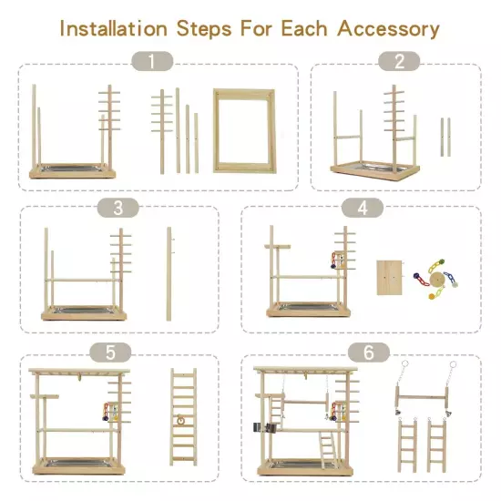 Bird Playground Parrots Perch Stand Play Gym for Cockatiel Playpen with Nesti...