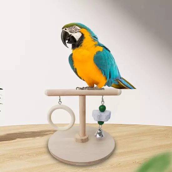 Parrots Playstand Wooden Portable Play Desktop Wood Birds Cage Toys Platform for