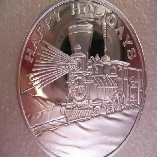 1-OZ BEAUTIFUL POLAR EXPRESS CHRISTMAS TRAIN NO DATE .999 SILVER COIN + GOLD