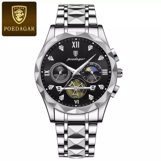 POEDAGAR Luxury Man Wristwatch Waterproof Luminous Best Gift For Men