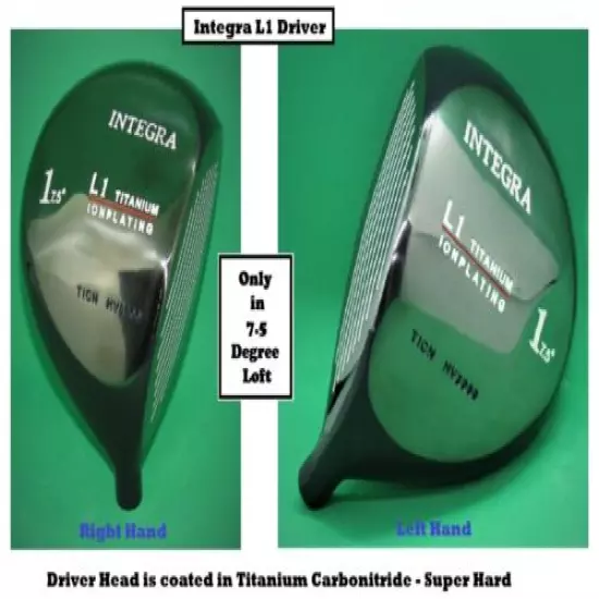 Integra L1 7.5 Deg Driver w/ Titanium Carbonitride-Super Hard-Right or Left Hand