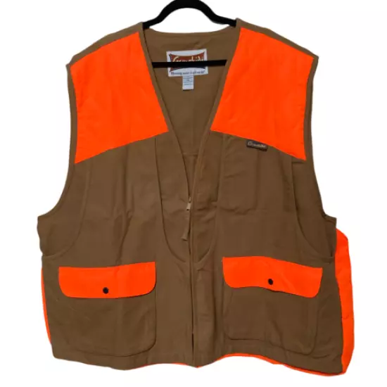 Gamehide Mens 2X Briar Proof Upland Hunting Vest in Orange & Brown Style 3ST