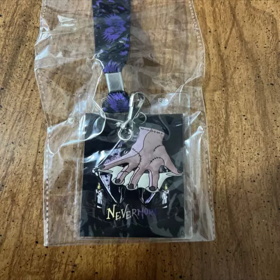 wednesday netflix ID Badge W/ Thing Charm