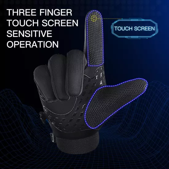 -10℉ Waterproof Windproof Touch Screen Warm Winter Gloves for Cold Weather Men