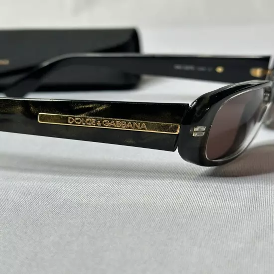 Dolce & Gabbana Sunglasses DG537S 140 Black/Gold Sparkly Frames Designer Unisex