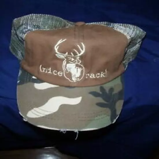 "Nice Rack" Camo Hunting SnapBack Hat..New with Free Shipping!