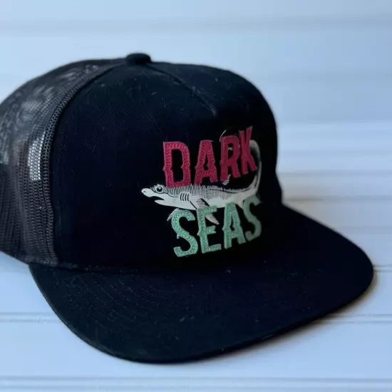 Dark Seas Division Black Shark Trucker Hat Snap Back OneSize