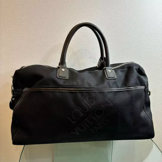 LOUIS VUITTON Albatross Damier Jean Mens Boston Bag Black M93601