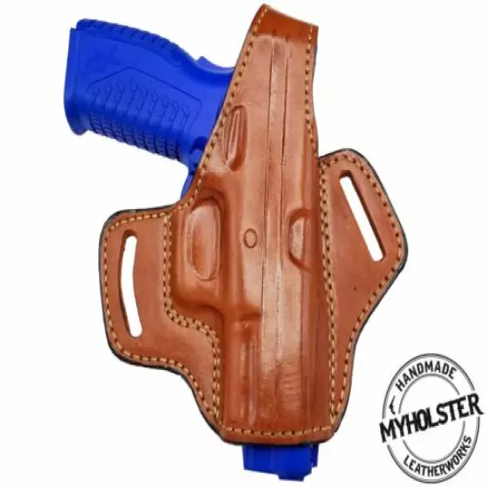 OWB Thumb Break Leather Belt Holster Fits Springfield XDM 40 S&W 4.5 