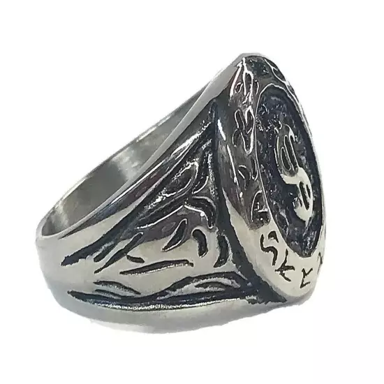 Stainless Steel Men’s Biker Style Ring Size 13 Dollar Sign 9+ Grams