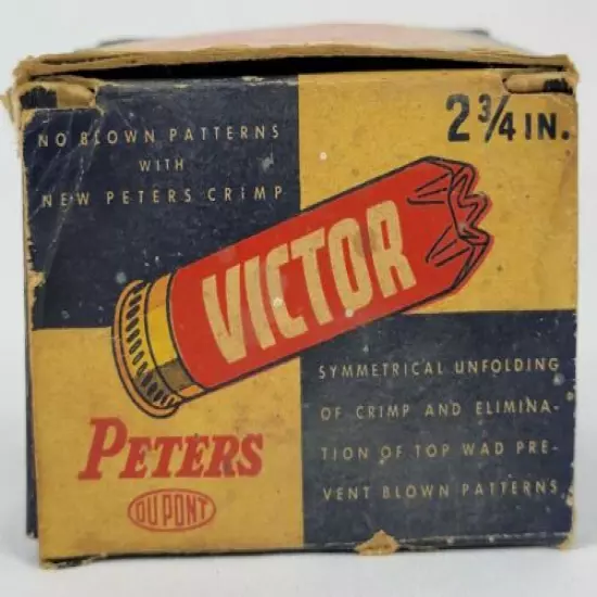 Vintage Peters Victor Field Load 12 GA Box EMPTY 12ga Gun Hunter Advertising A15