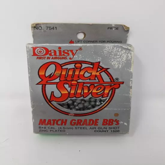 Vintage Sealed Daisy Quicksilver Match Grade BBs 4.5mm Zinc Plated 1500 Ct Shot