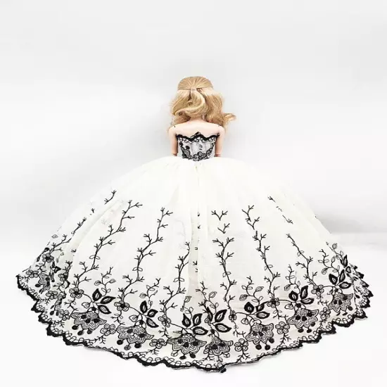 1/6 Doll Clothes Outfits Floral Lace Wedding Dress Gown 11.5" Dolls Accessories