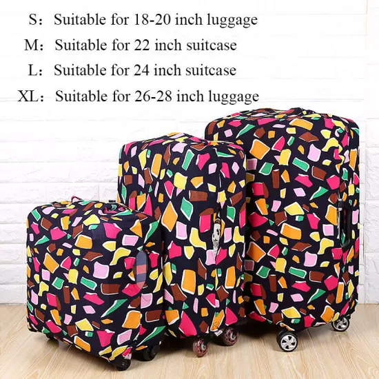 Elastic Print Luggage Suitcase Protector Cover Suitcase Anti Dust Scratch 18-28