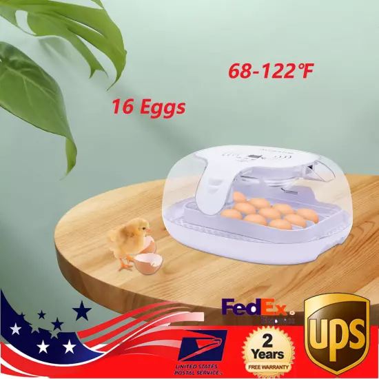 16 Eggs Incubator Turning Digital Hatcher Chicken Egg Automatic Turner Hatching