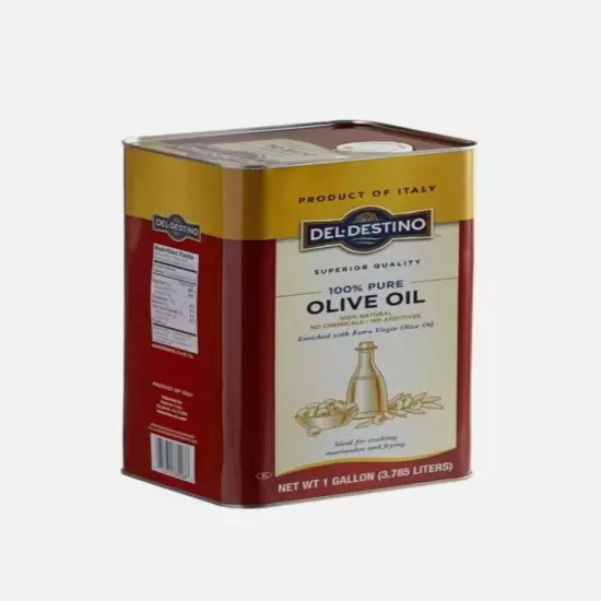 100% Pure First Pressed Olive Oil, 1 Gallon Tin