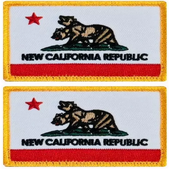 New California Republic Flag Fallout Embroidered Patch | 2PC iron on sew 3"X2"