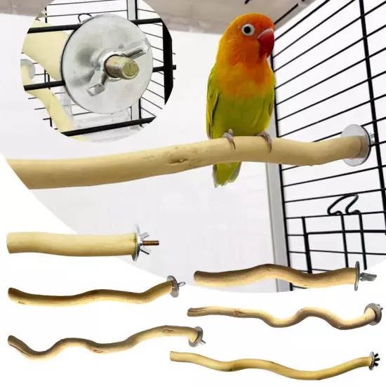 Bird Perch Stand Natural Wood Bird Cage Perch For Budgie, Finch, Parrot Hot