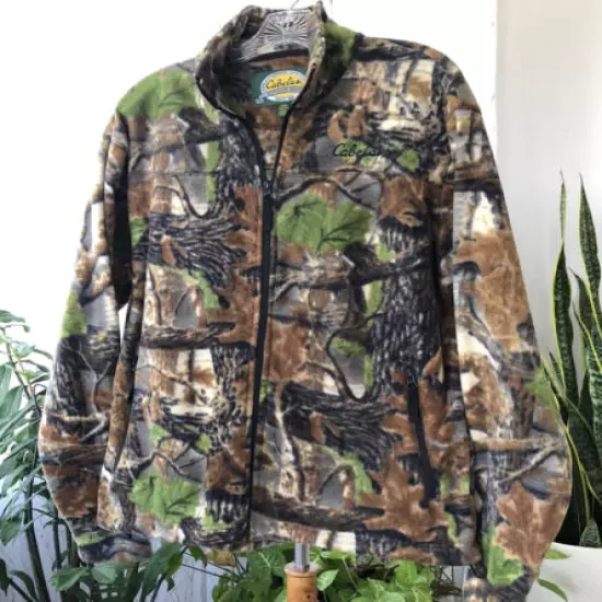 CABELA’S Men’s Fleece Full Front Zip Camouflage Hunting Jacket. Size Medium M