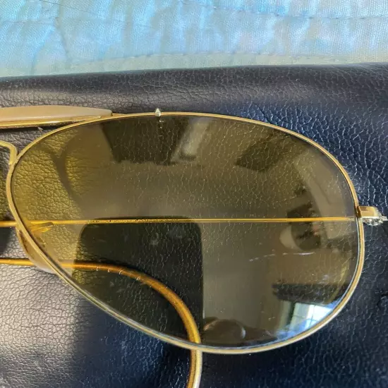 ray ban sunglasses Gold Yellow Lens Shooter 90s