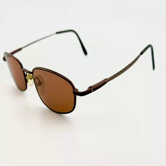 Vintage SERENGETI AUTOBAHN 6599 Bronze Brown Metal Rectangular Sunglasses Italy